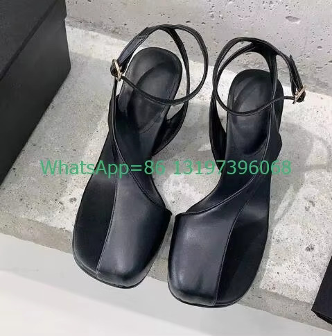 Lady Elegant Summer Light Blue Flip Ps Sandals Footwear Black Buckle Strap Sexy Sgback New Arrive Design Peep Toe Shoes 43