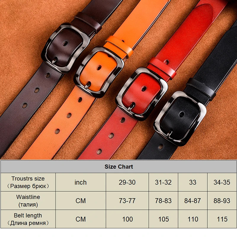 VATLTY 3.2cm Genuine Leather Belt for Women Natural Cowhide Metal Buckle Casual Jeans Trousers Belt Female Waistband Gifts 250117