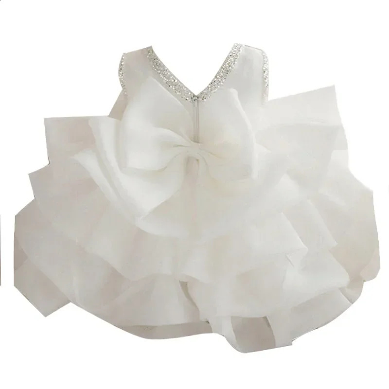 Flower Girls Dresses For Kids Baby 1st Birthday Childrens Princess Costume Infant Ball Gowns Baptism Party Fluffy Wedding Dress 250115