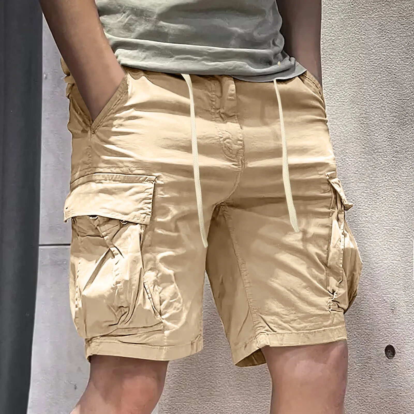 2024 Summer Cargo Short Men Fashion Casual Shorts Mens Cargo Pocket Pants Cotton Male Shorts No Belt Plus Size 250113