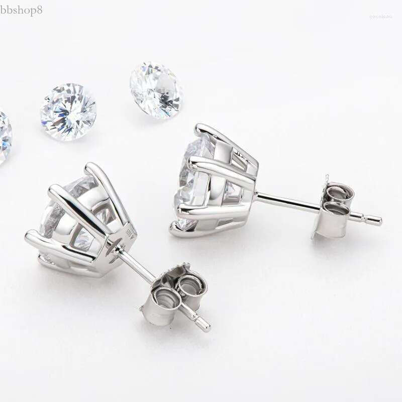 Stud Earrings Real 0.5ct 1ct Moissanite GRA Certification Sterg Sier Gold For Women Wedding Fine Jewelry