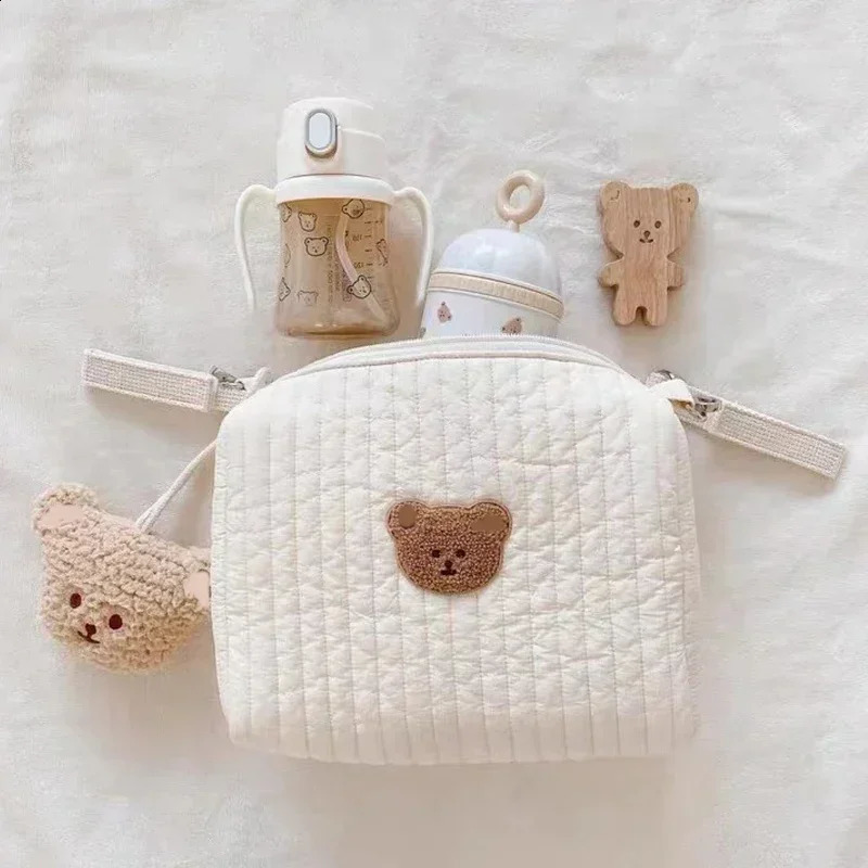 Portable Stroller Nappy Bag Quilted Baby Diaper Caddy Organizer Embroidered Mommy Bags Babies Accessories Changing Bag Storage 250118