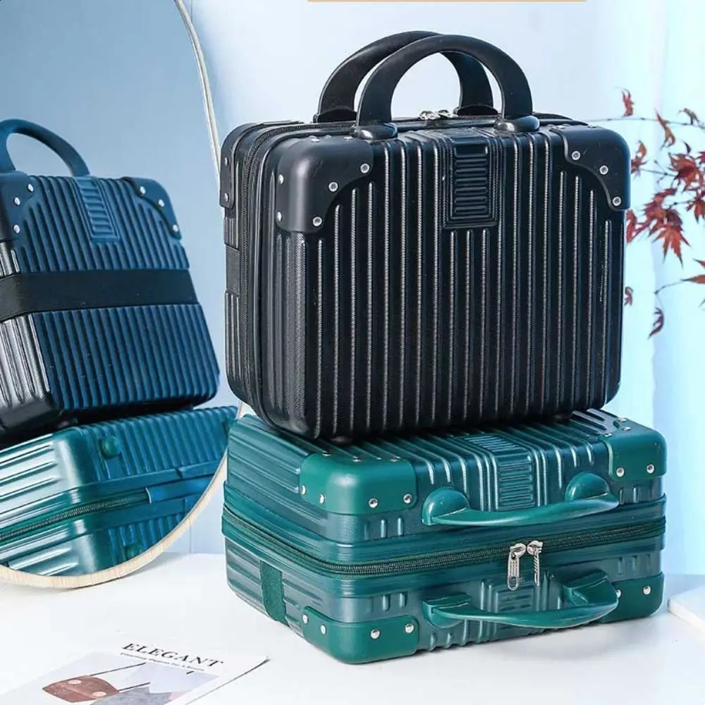14 inch Mini Travel Suitcase Cosmetic Box Hand Luggage Organizer Makeup Case Small Password Box Boarding Case 250110