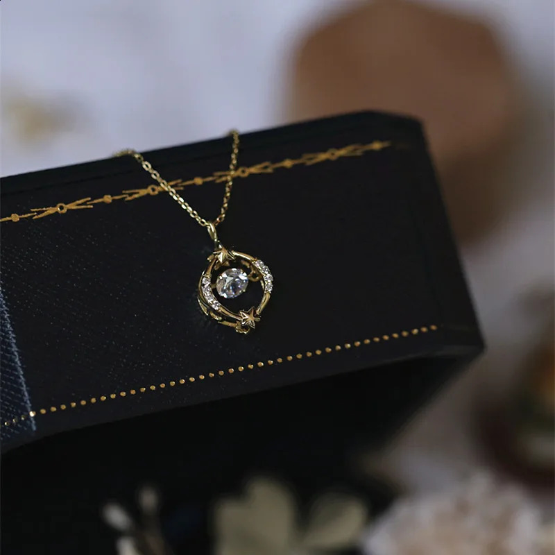 ITSMOS Dancing Star Hollow Smart Zircon Necklace s925 Sterling Silver 14k gold-Plated Korean pendant necklace for women Gift 250117