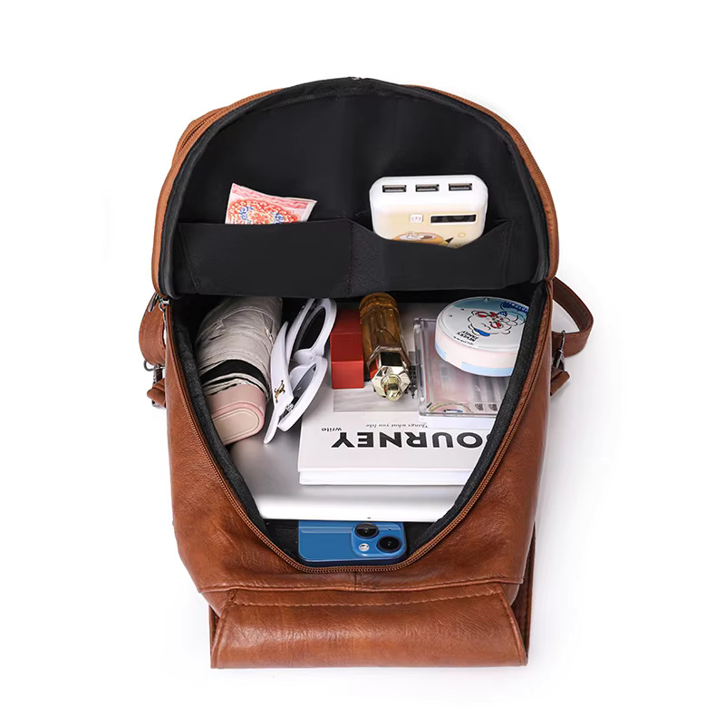 2024 High Quality Leather Large Capacity Backpack Famous Designer Brand Backpacks Fashion Travel Book Bag Sac A Dos