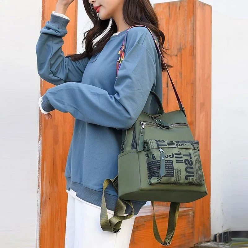 Oxford Womens Backpack Patchwork Female Travel Backpacks for Women Fashion Book Bags Woman 2023 Trend High Capacity Back Pack 250121
