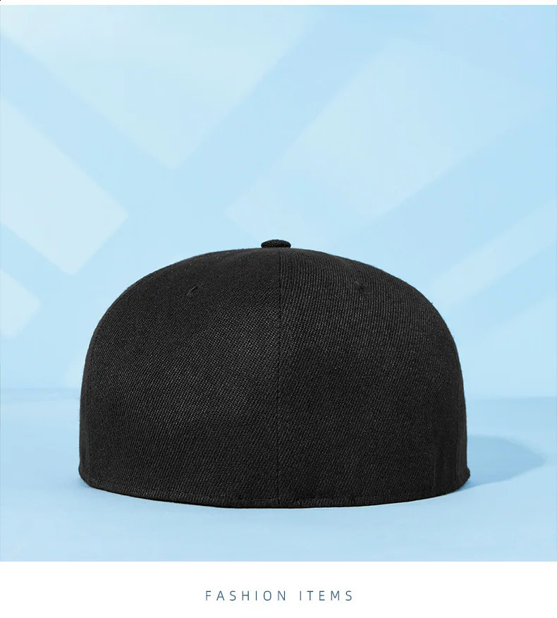 Oversize Large Fitted Caps Big Bone Man Plus Size Blank Baseball Cap Plain Back Closed Sport Hat Men Woman Flat Bill Solid Hats 250115