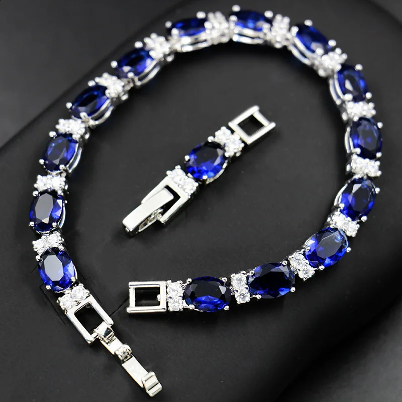 Cellacity Sapphire Bracelet for Women Geometry Silver 925 Jewelry Delicate Gemstones High Quality Fine Jewelry Anniversary Gifts 250121