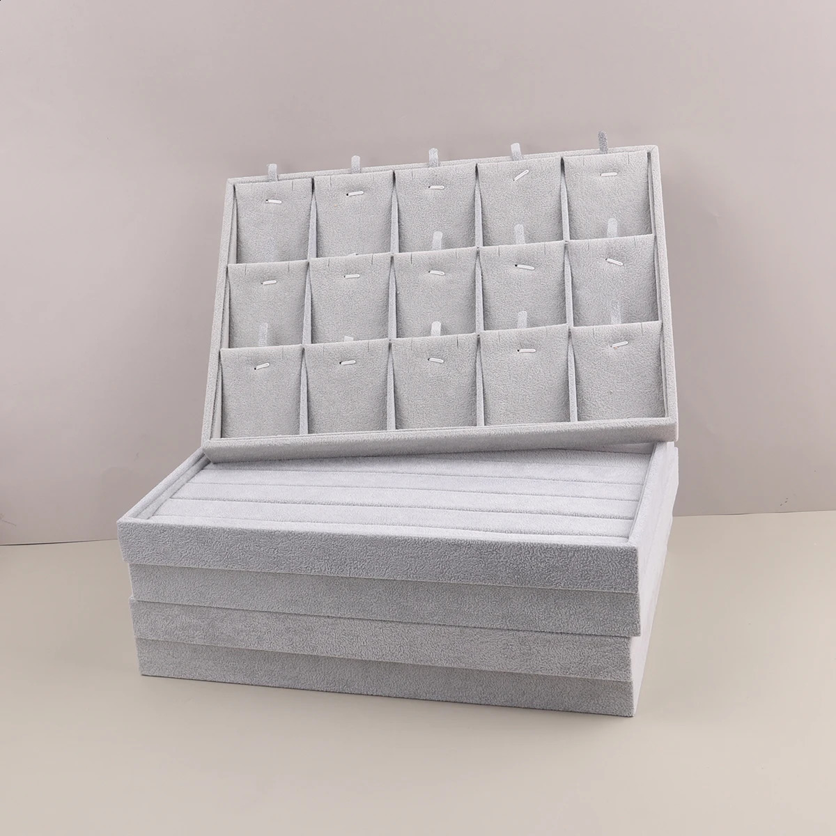 Velvet Jewelry Display Stackable Exquisite Jewellery Holder Portable Ring Earrings Necklace Organizer Box 250117