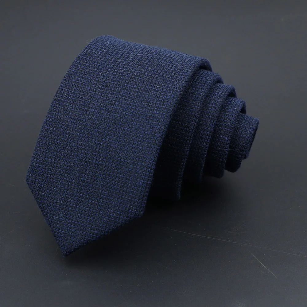 Original High Quality Solid Cotton Handmade Wool Ties Men Necktie Striped N Collar Slim Cashmere Casual Tie Accessories 250114