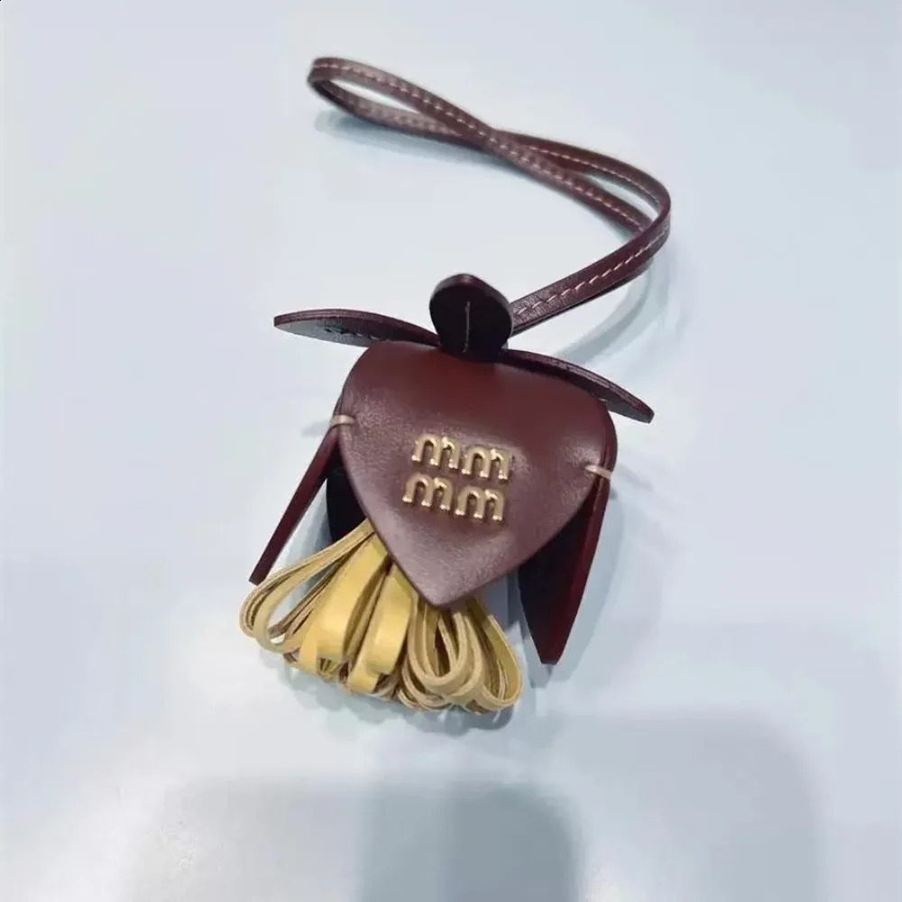 Ladies cowhide flower bag pendant hanging rope bag hanging real leather bag accessories M home hanging decoration250114