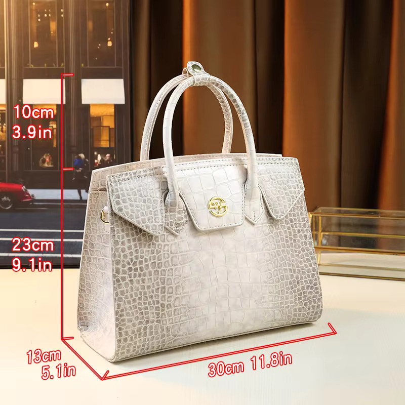 Large Capacity Crocodile Pattern Women's Handbag Fashionable Versatile Commuting Crossbody Bag