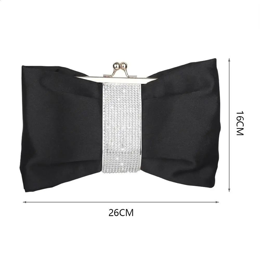 Chain Rhinestone Bow Handbag Diagonal Shoulder Bags Evening Party Purse Wedding Clutch Bag 250122