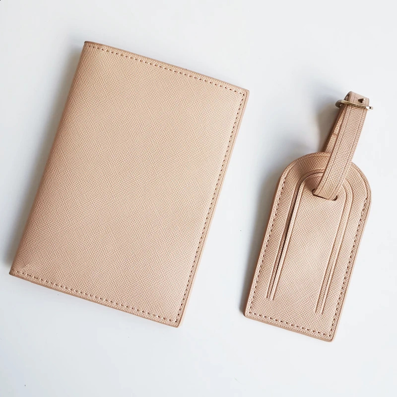 Lightweight saffiano pu leather portable passport clip travel ticket clip versatile multifunctional passport holder luggage tag 250121