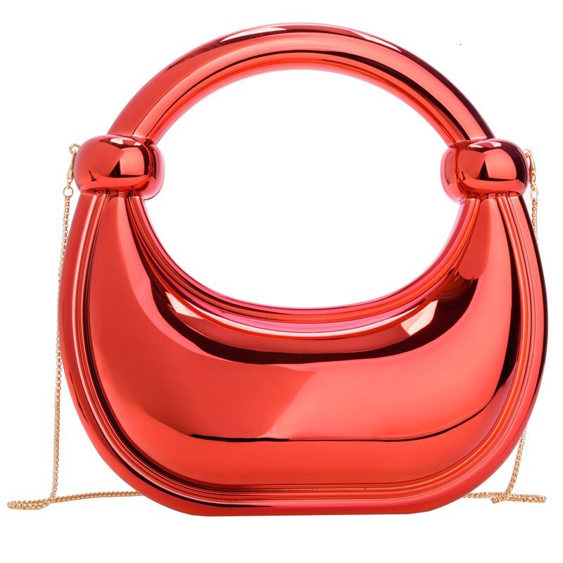 new style Double Knot Bent Moon Gold And Silver Ornament Home Decoration Handbag Makeup Acrylic Bag