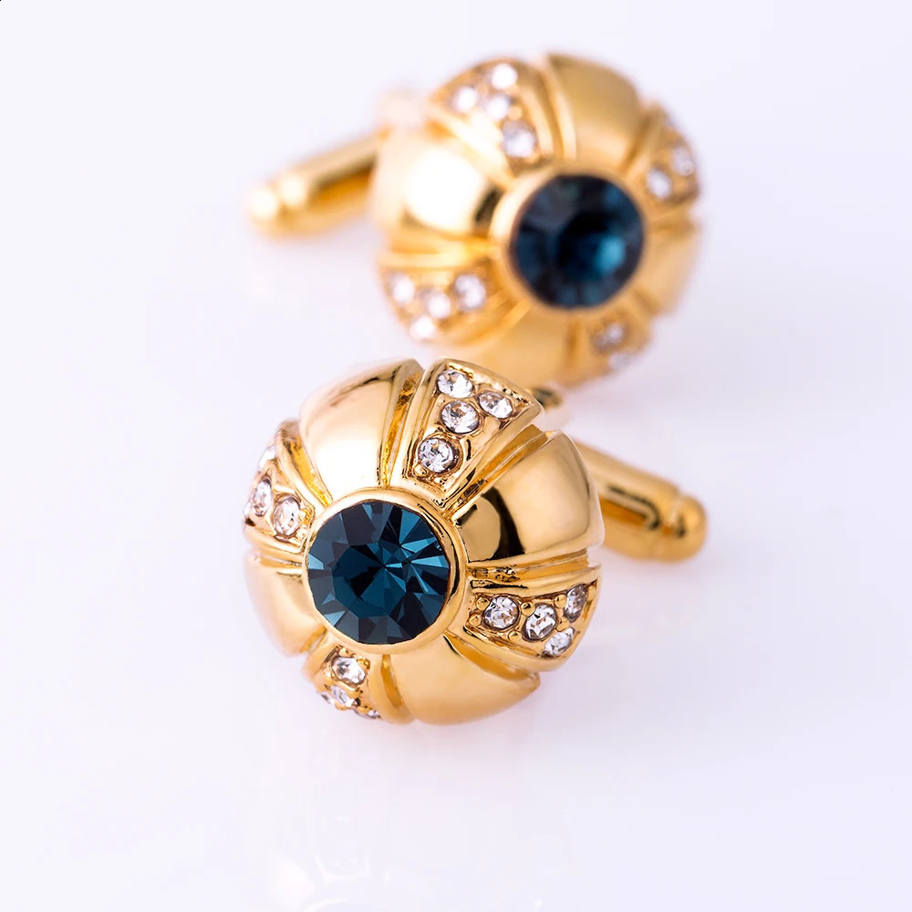 Mens Gold Cufflinks Crystal Shirt Cufflinks for Men Wedding Cufflinks High Quality Fashion Button L251024