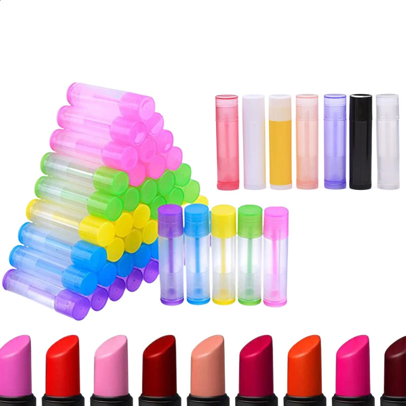50Pcs Empty Refillable 5g/5ml Twist-up Lip Gloss Balm Lip Balm Tubes Plastic Lipstick Containers For DIY Chapsticks Solid Cream 250121