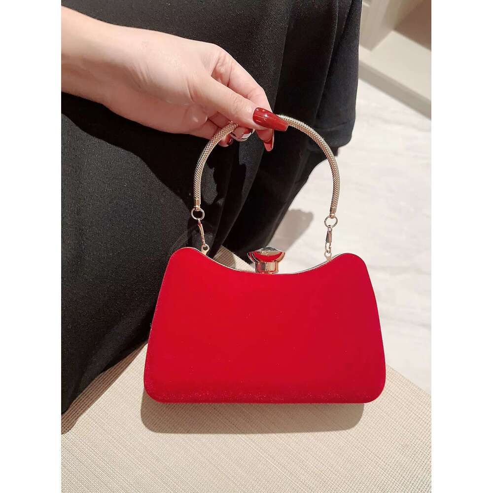 2023 New Veet Evening Clutch Wallets Banquet Dinner Bags With Metal Handel 2 Colors Drop Shipping