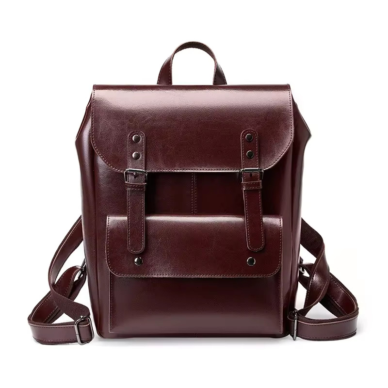 2023 Genuine Leather Backpack Retro School For Teenage Girls Cowhide Large Shoulder Female Travel Backpacks Computer Bag