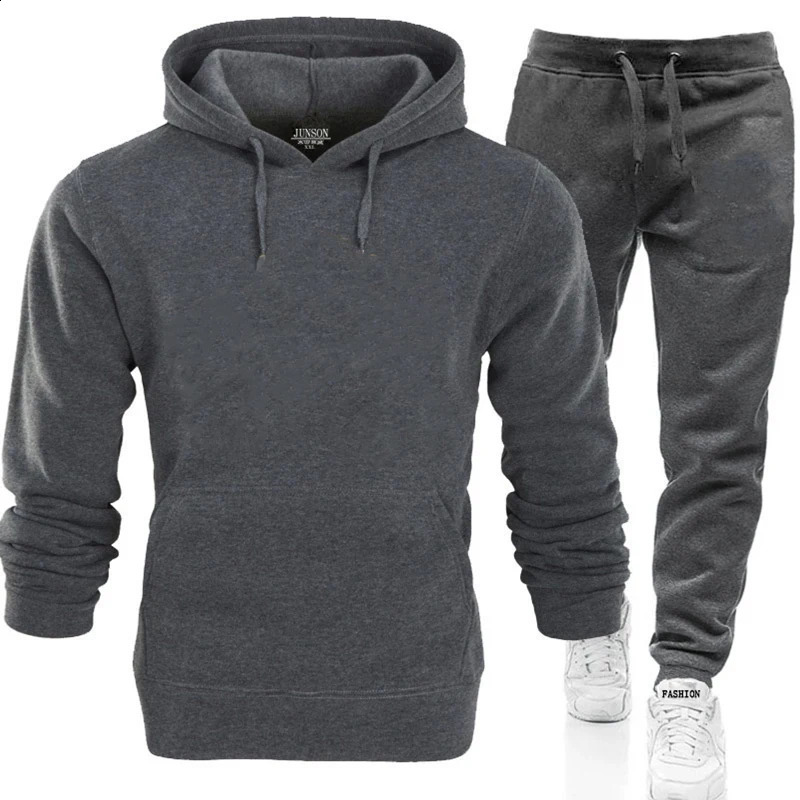 Spring Mens Tracksuits Sport Basic Outfit Long Drawstring Baggy Pant Fall Solid Jogging Male Pullovers Grunge Hoodie Street Set 250117