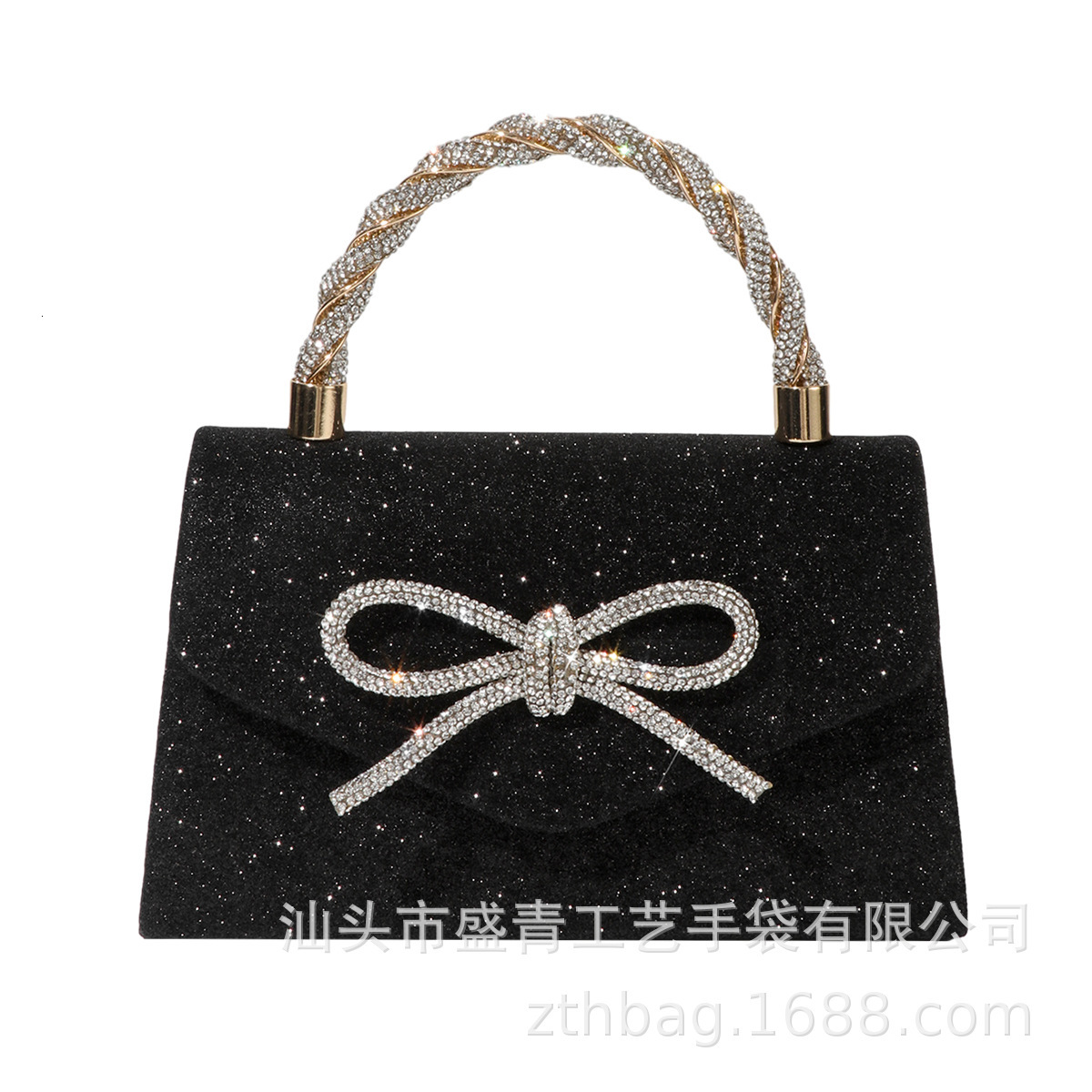 Banquet Bow Tie Crossbody Bag, Hand-Held Diamond Bar Handbag