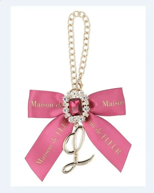 Japanese Lolita Style Gem Bow Ornaments Fashion Girls Women Bowknot Bag Charms Letters Rhinestone Pendant for Handbags250114
