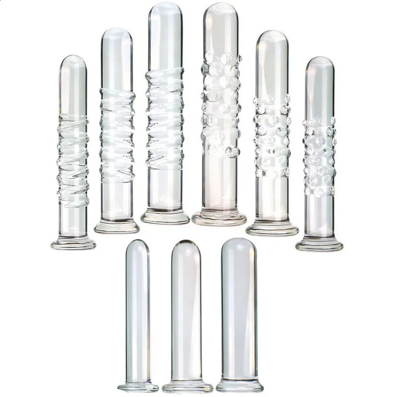 Crystal Glass Realistic Dildo 6 Size Anal Butt Plug G-spot Stimulation Beads Prostate Massage for Women Anal Plug Sex Toys 250108