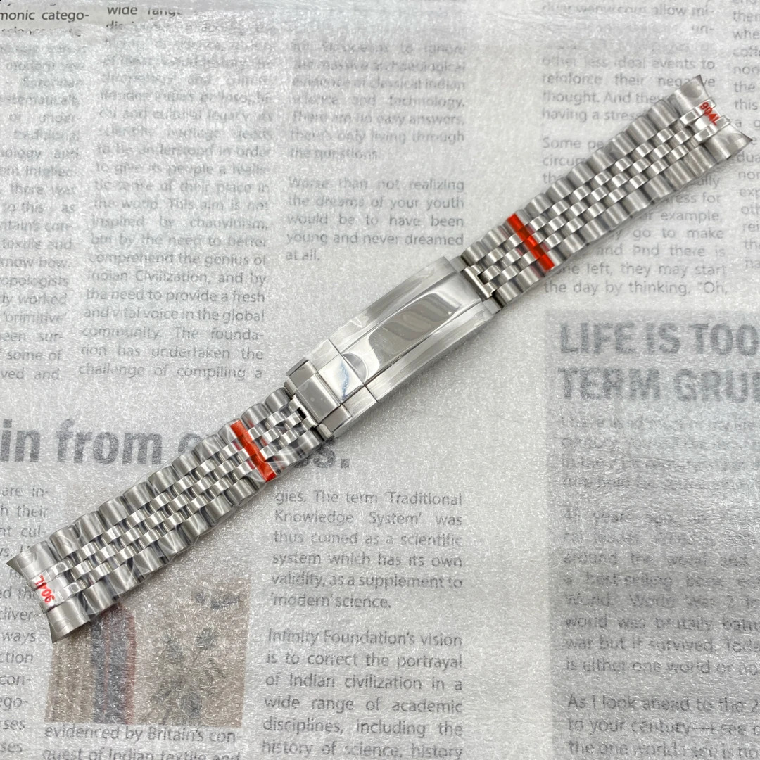 20mm Watch Band For NH35 Sub Jubilee Case 904L Stainless Steel Strap Glide Lock Buckle Silver Gold Bracelet 250118