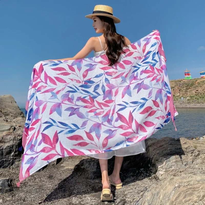 90x180cm Thinness Travel Beach Sunscreen Scarve Bikini Large Shawl Sarong Wrap Scarf Women Brazilian Swimsuit Bathing Cover-ups 250120