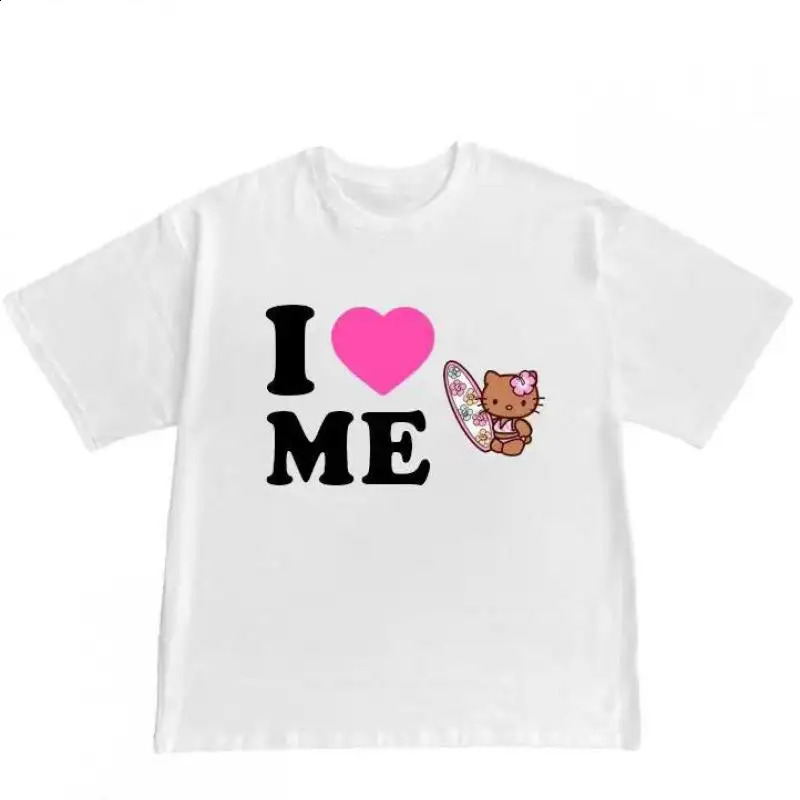 Seeslim Harajuku T Shirt Women Clothes Short Sleeve Crop Top Y2k Graphic Tees Streetwear American Retro Summer Tops Cartoon Chic 250109