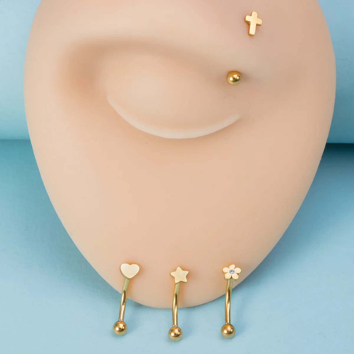 16G Eyebrow Piercing Curved Barbell Banana Ring Snug Daith Helix Belly Labret Stud Earrings Cartilage Tragus Jewelry 250110