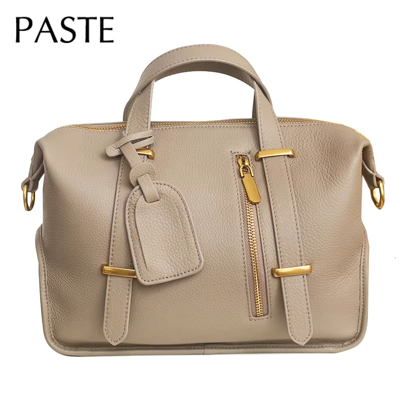Winter Dark Red Green Pillow Tote Large Natural Cow Leather Women's Handbag Fashion All-Match Quality Ladies Shoulder Bag