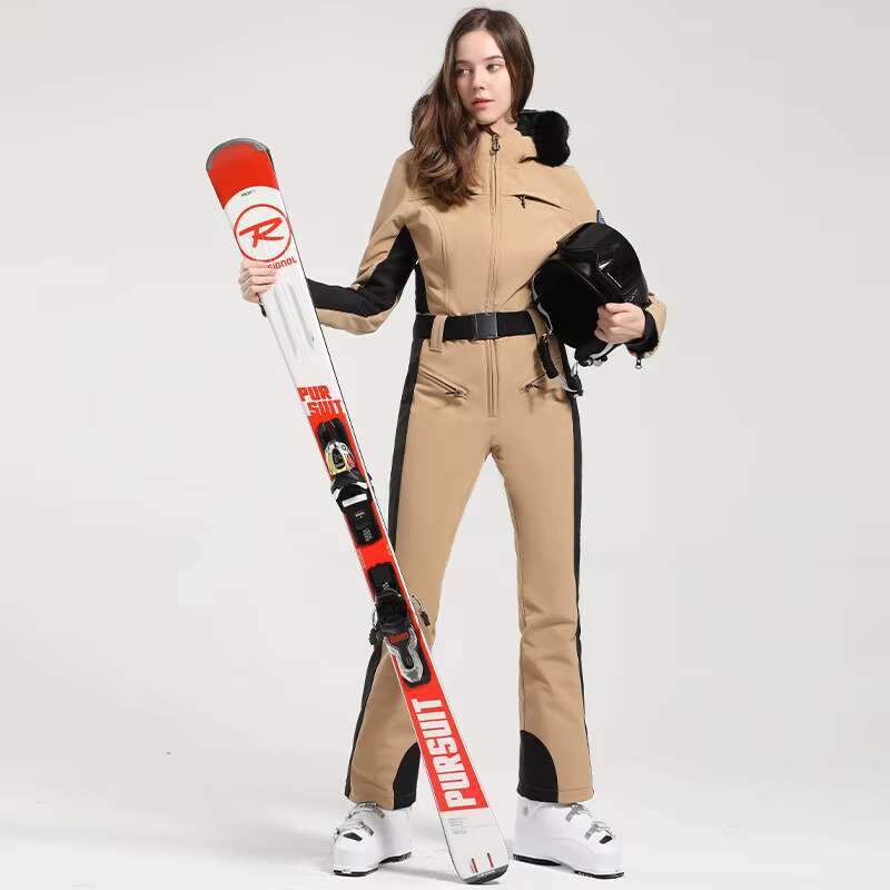 Women's Wear One-Piece Ski Women Thickening Snowboard Female Overalls Winter Windproof Waterproof Breathable Clothing Skiing Suit