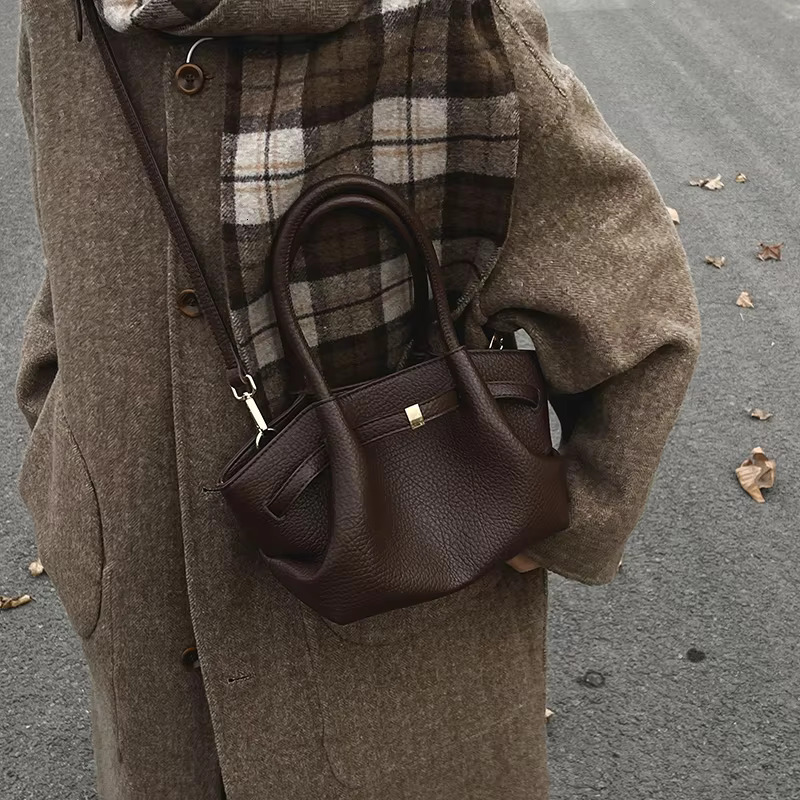 LEFTSIDE Small PU Leather Crossbody Bags Lady With Short Handle Shoulder Bag For Women 2024 New Designer Y2k Fashion Handbags