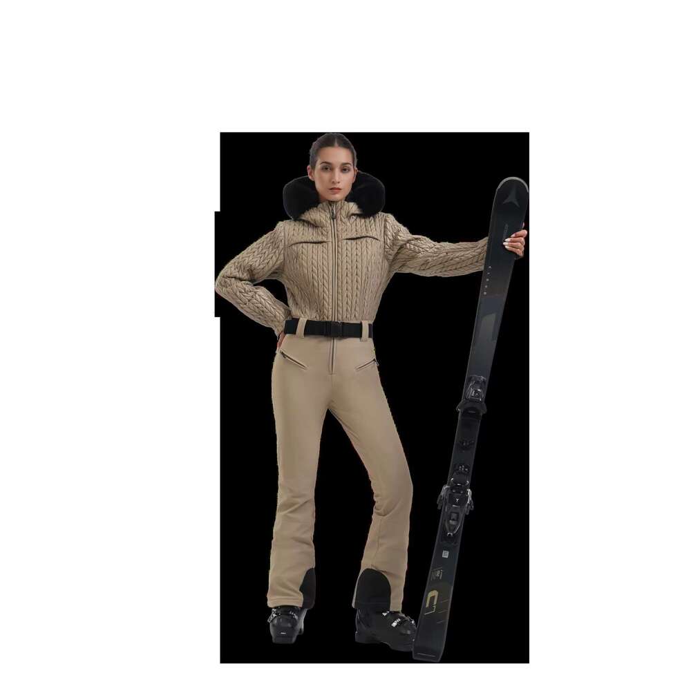 Women's Wear GSOU SNOW One-Piece Suit Thickened Thermal Overalls Snowboard Jacket Jumpsuits Slim Fitting Ski Set Wind Proof Waterproof