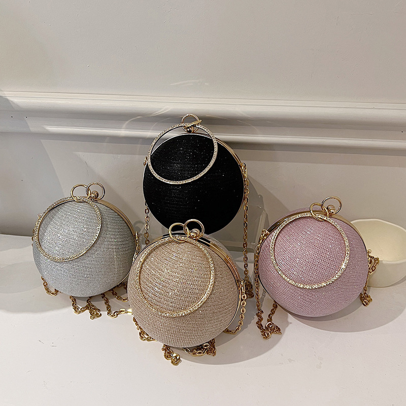 Spherical Small Round 2023 New Sparkling Water Diamond Zero Wallet Fashion Circle Banquet Personalized One Shoulder Crossbody Bag