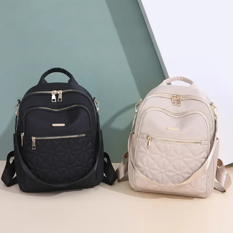 Selling High-quality Zippered Nylon Urban Fashion Large Capacity Womens Backpack Minimalist Casual Style Student Backpack 250122