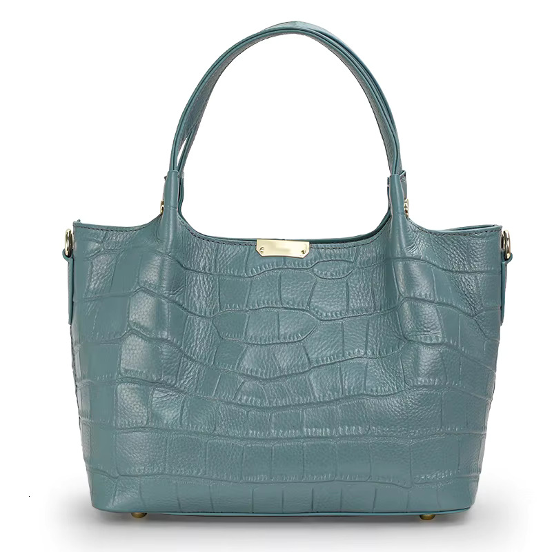 Aidrani Fashion Genuine Leather Bag With Crocodile Pattern Large Capacity Women's Handbag Solid Color Casual Versatile S