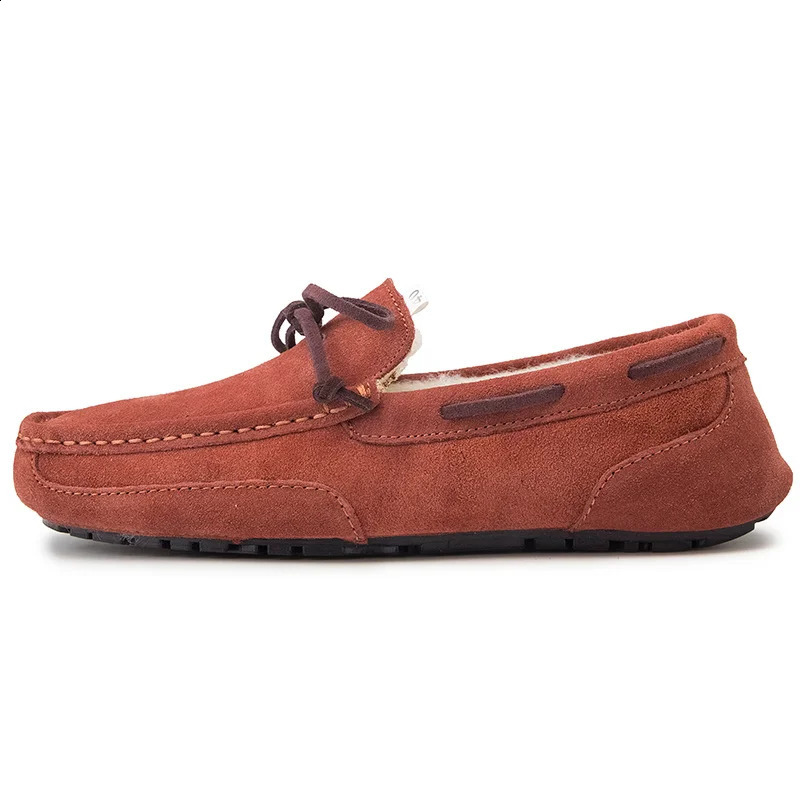 Mens Loafers Plush Suede Shoes Men Driving Shoes Casual Winter Warm Fur Man Moccasins Slip on Driving Flat Male Boat Shoes 250113