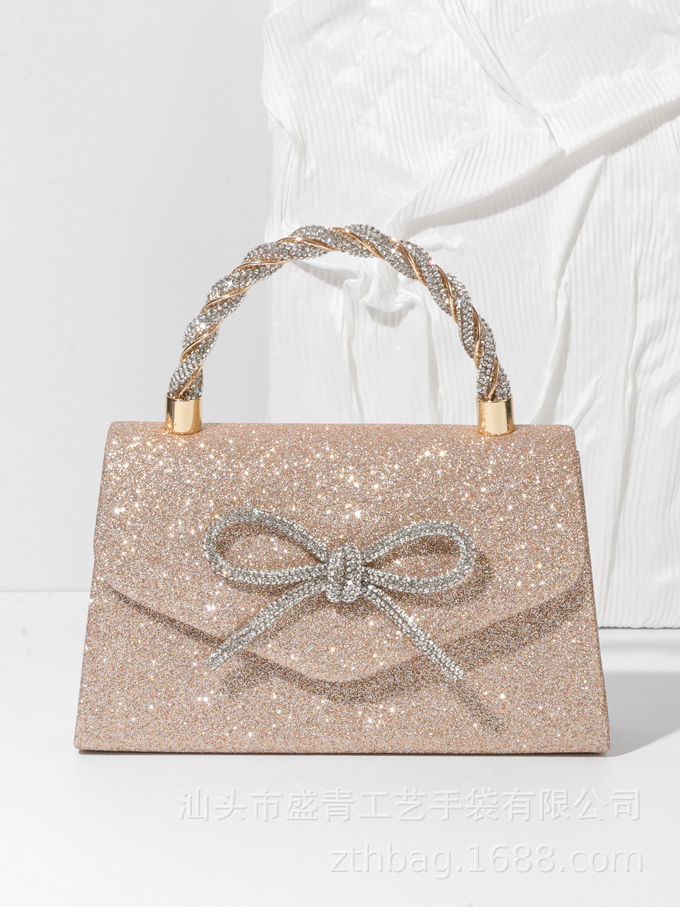 Banquet Bow Tie Crossbody Bag, Hand-Held Diamond Bar Handbag