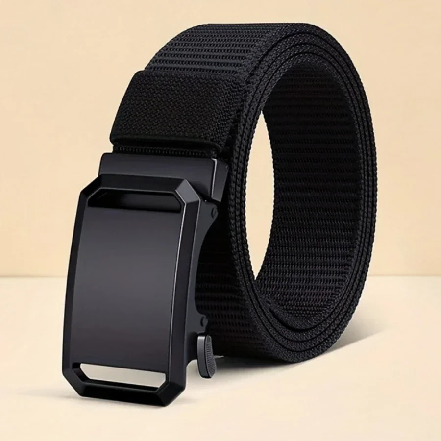 Automatic Buckle Belt Canvas Tactical Workwear Casual Outdoor Military Training Pants For Men 250114