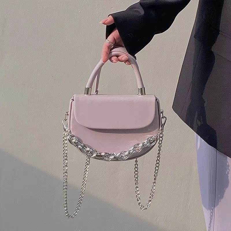 JIAERDI Retro Handle Saddle Purse Women Vintage Pu Leather Chain Chic Black Messenger Bag Female Casual Crossbody Bags New