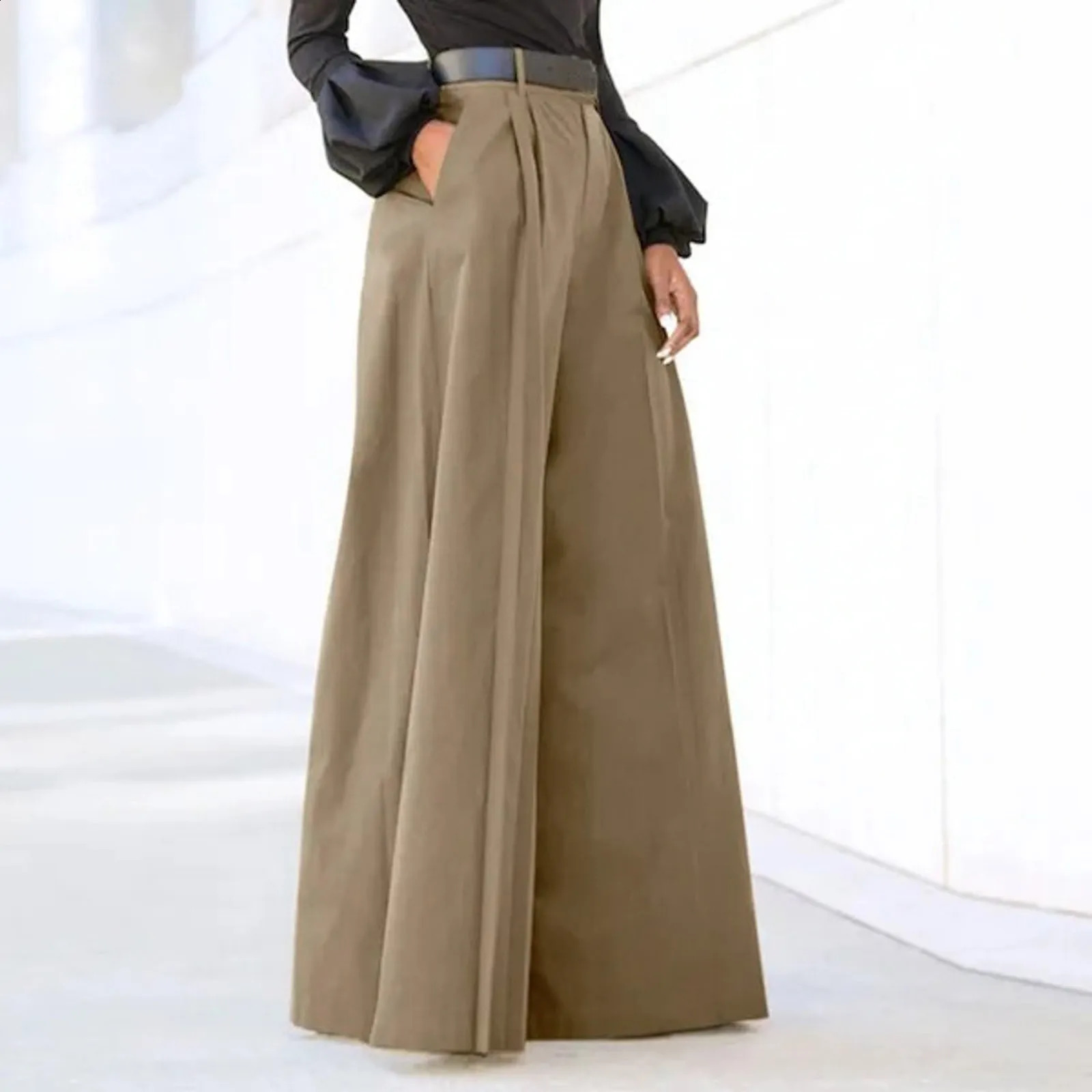 Pants For Women Palazzo Summer Printed Cropped Linen Comfy Baggy Trousers With Pockets Fashion Womens Tall 250122