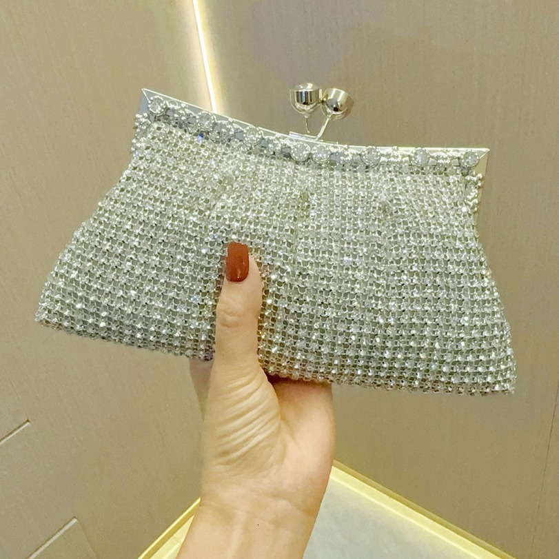 Luxury Sparkling Celebrity Bridal Wedding Paired With Dress Bag Diamond Banquet Handbag