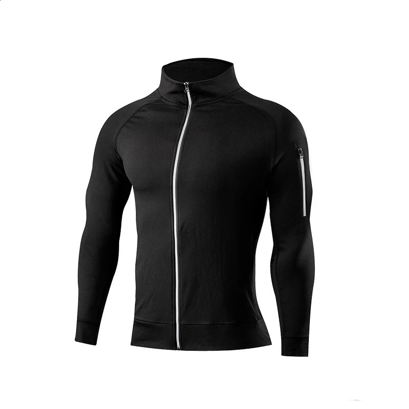 Mens sports jacket with pockets fitness equipment running sportswear exercise jogging 250122