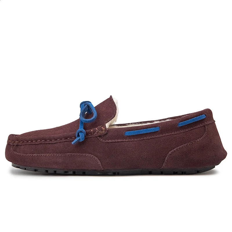 Mens Loafers Plush Suede Shoes Men Driving Shoes Casual Winter Warm Fur Man Moccasins Slip on Driving Flat Male Boat Shoes 250113