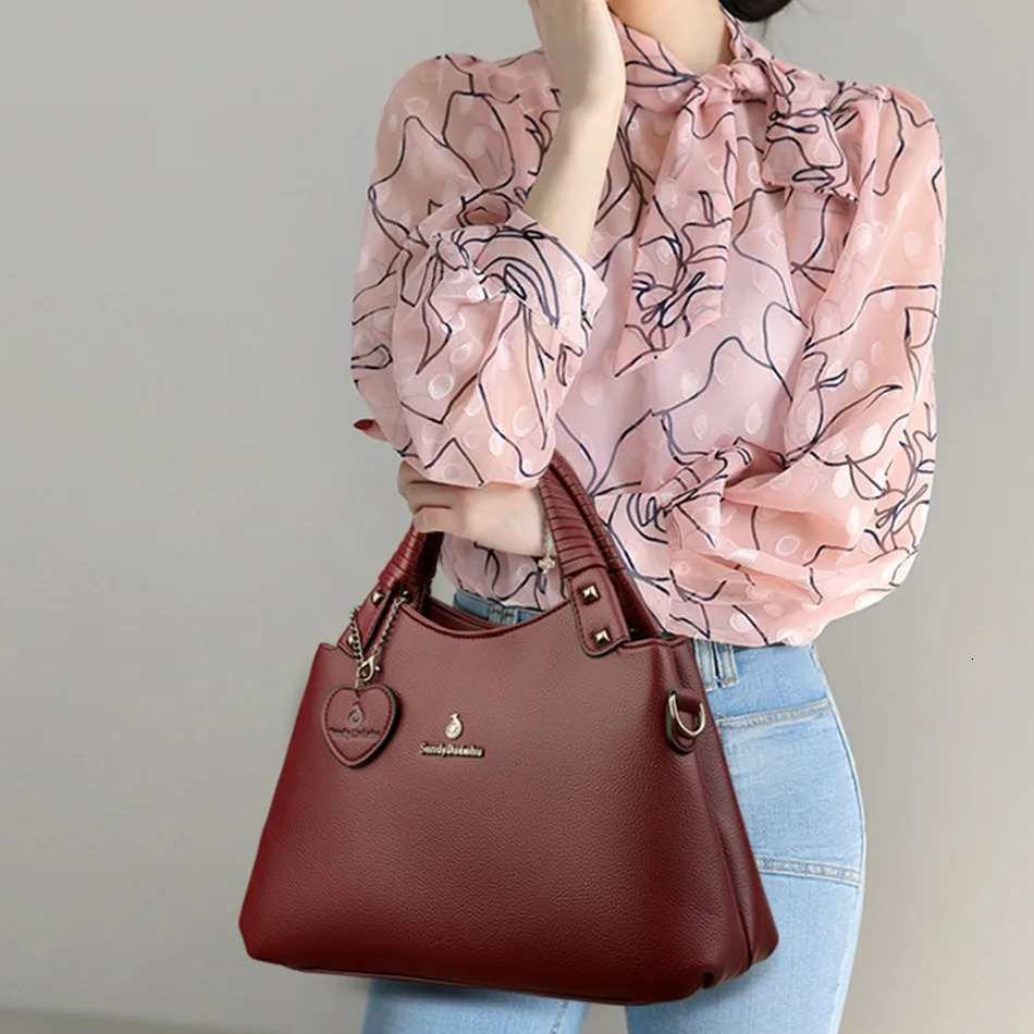 Genuine Soft Leather Shoulder Crossbody Bags For Hot Sale Handbag Women Designer Casual Tote Messenger Bag Sac