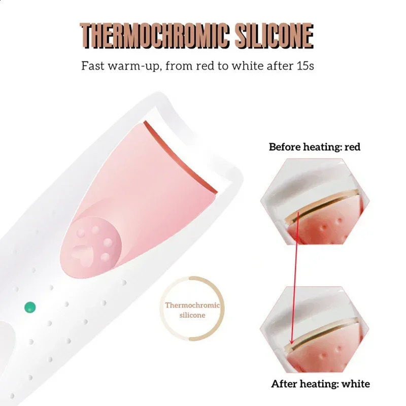 Electric Eyelash Curler Pink Lasting And Portable Shaping Curling Clip Charging Model Fast Heating 250115