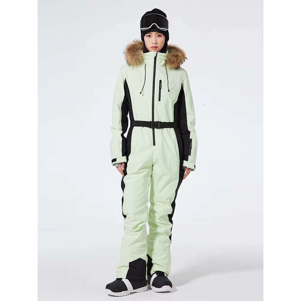Women's Wear One-Piece Ski Women Thickening Snowboard Female Overalls Winter Windproof Waterproof Breathable Clothing Skiing Suit