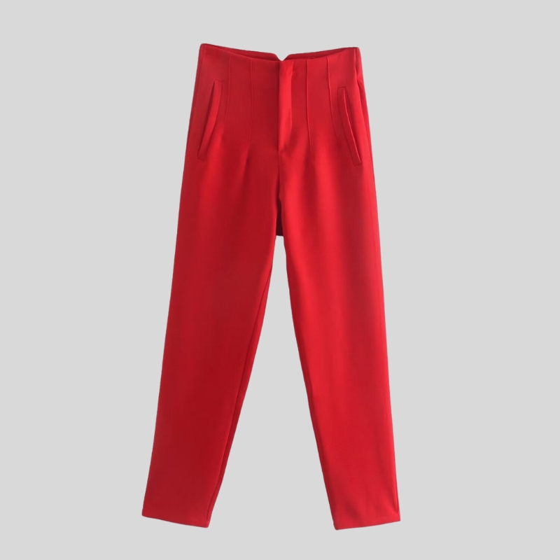 New best-selling European and American style fashion classic women's clothing high waist and thin slim casual trousers